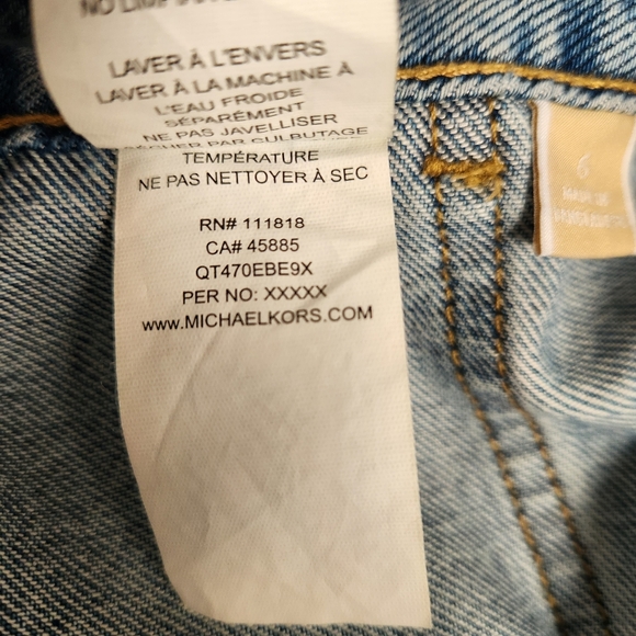 MICHAEL Michael Kors Blue Denim Button Front Midi Skirt - Picture 9 of 13